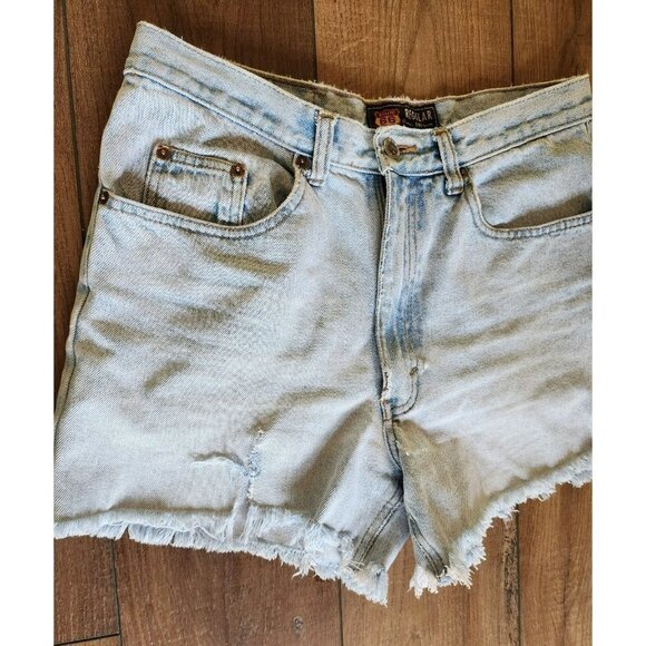 Vintage Distressed High Rise‎ Cut Off Denim Jean Shorts - Picture 3 of 6